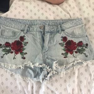 Low waisted jean shorts